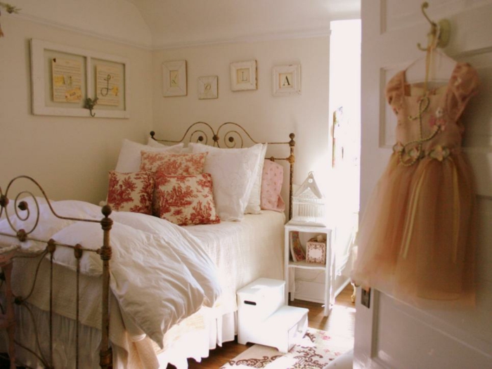 Children's room in shabby chic teenage girl's bedroom