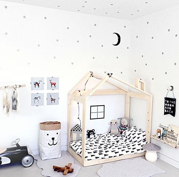 Kinderzimmer mit Wandschablonen dekorieren-idee schablone