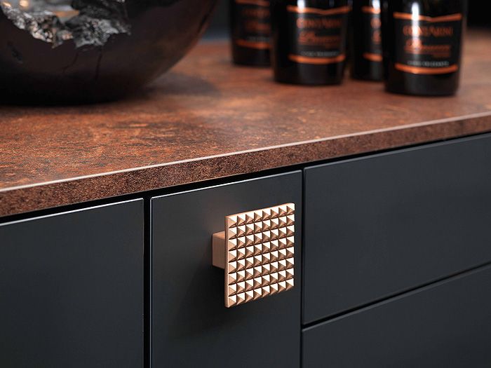 Classic look with copper and black kitchen trends design kitchen furniture handles made of copper