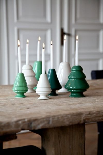 Small stick candles in cylindrical candlesticks-candlesticks