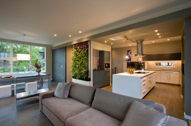 Komfortable Polsterung im minimalistischen Design-Wohn-Küche Einrichtung