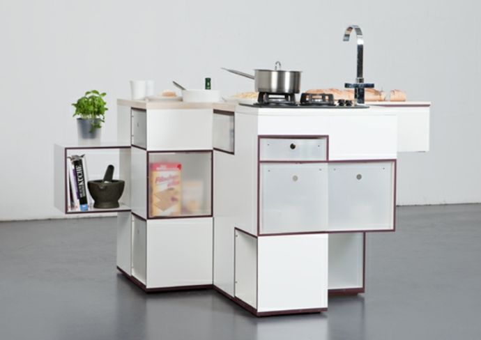 Compact kitchen island sink hotplates worktops white-modern kitchen design