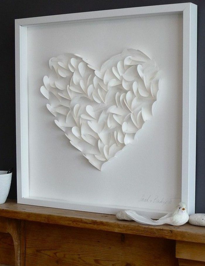 Kreativ DIY Papierherz Weiß-Deko Ideen zum Valentinstag