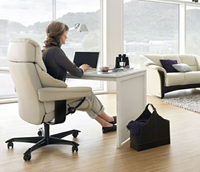 Leather chair work table-ergonomic office chairs