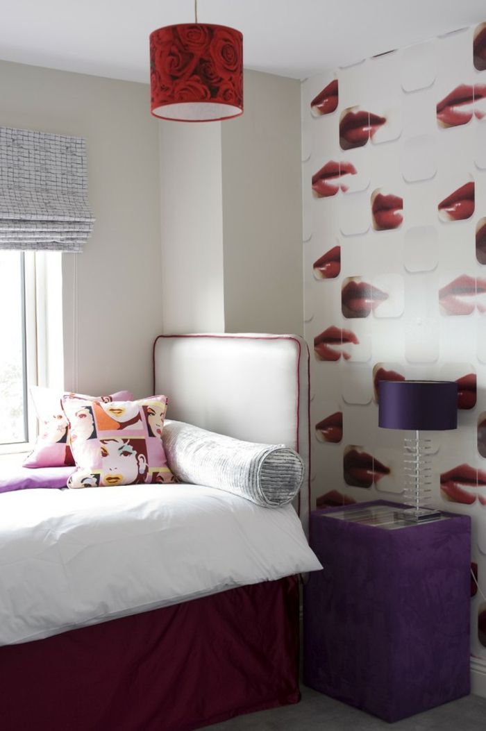 Lips wall mural red-romantic decor on Valentine's Day