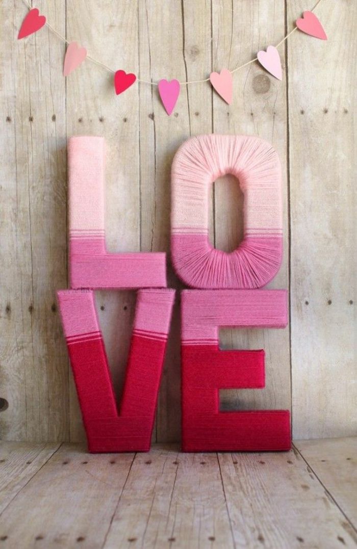 Love Buchstaben DIY-Deko Ideen zum Valentinstag