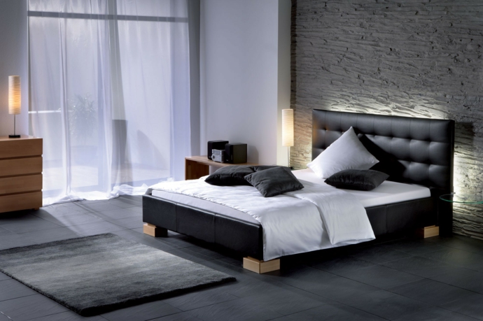 Luxurious designer leather bed bedroom furniture
