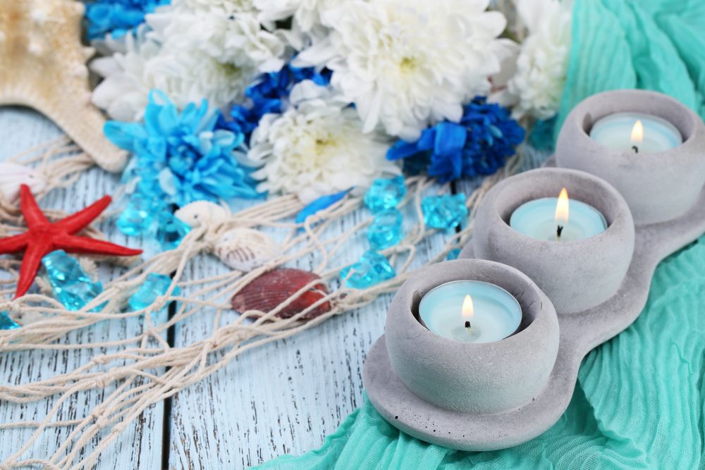 Maritime decoration article-The colors look fresh and cozy-Decoration furnishing living room maritime furnishing style tea lights