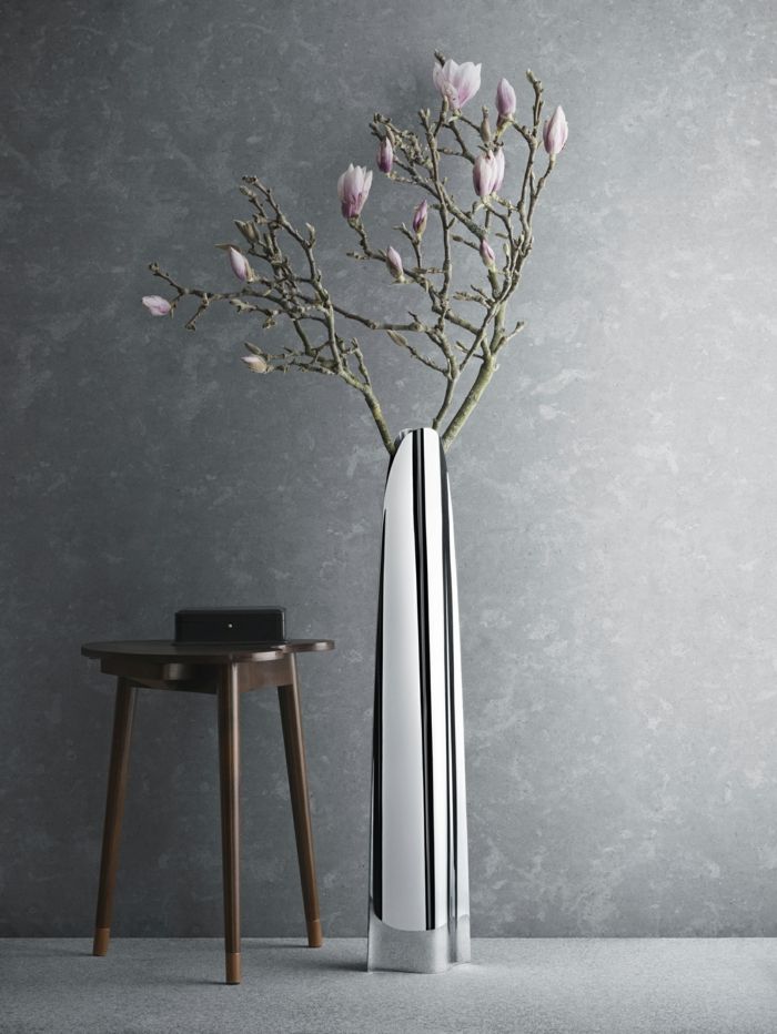 Metal decorative floor vases in contemporary design