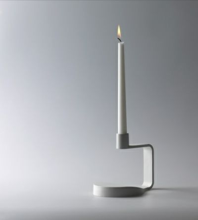 Minimalist candlestick in white-modern candle holder