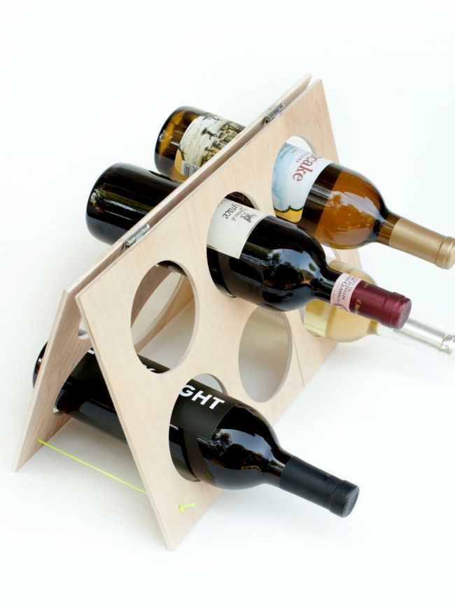 Minimalistisches Weinregal aus Eichenholz-Design Weinregal Weinlagerung Küche Dekoration