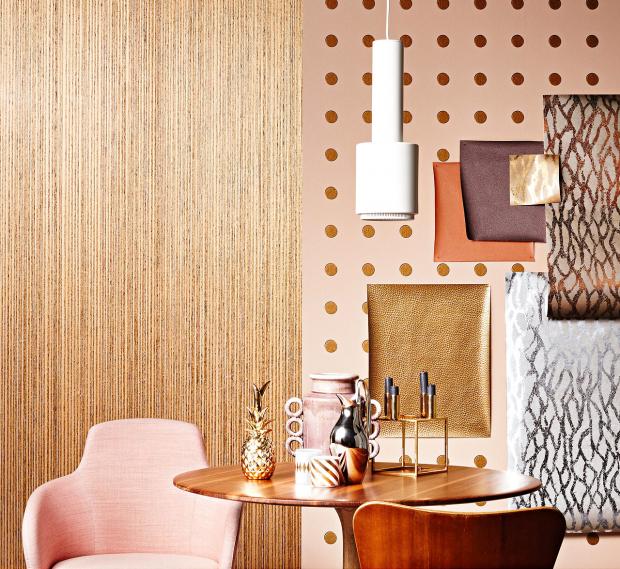 With these wallpapers it is possible to decorate the wall with your favorite colors - look gold metal leather look wallpaper pattern living room