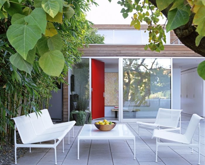 Moderne Sitzbank für den Innenhof-Gartenmöbel aus Metall