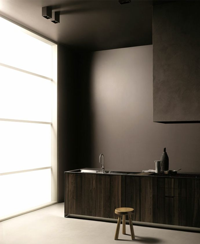 Modernes minimalistisches Spülbecken-Küchenplanung