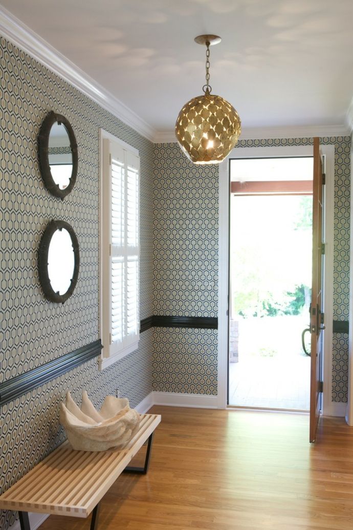 Pattern wallpaper-corridor interior ideas