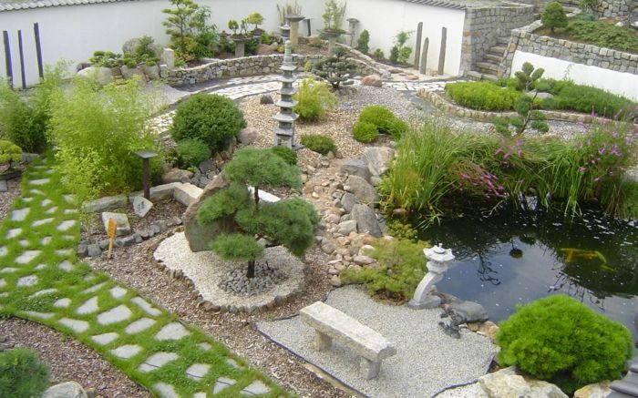 Ort fürs Nachdenken und Besinnen im eigenen Hof-Gartengestaltung