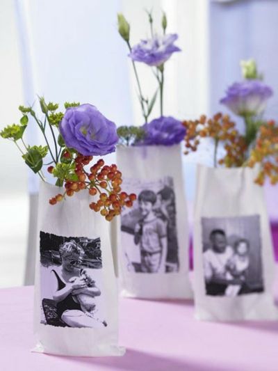 Papiertüten und Blumensträußchen für gute Stimmung-Schnelle und leichte selbstgemachte Geschenkideen DIY