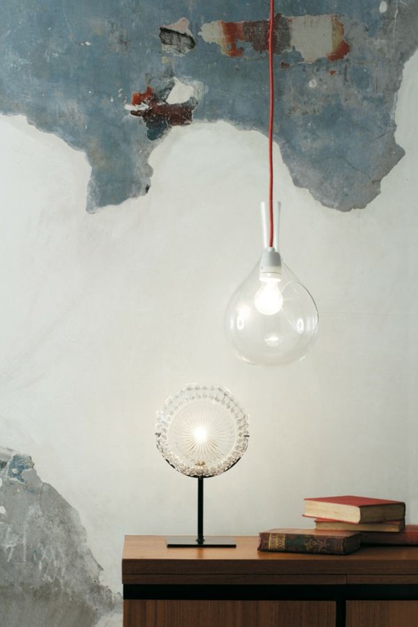 Pendant lights in urban home design furnishings with industrial furniture