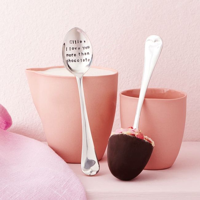 Personalized dessert spoon with secret message-Valentine's Day gift ideas