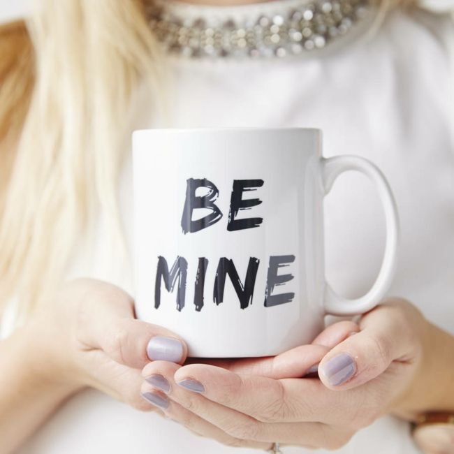 Porcelain cup with lettering-Valentine's Day gift ideas