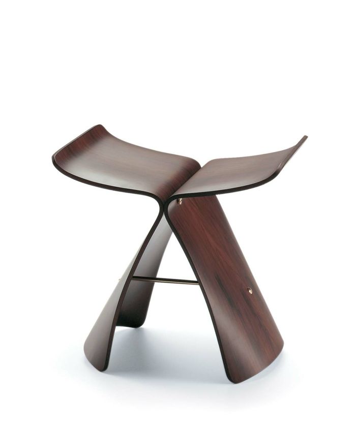 Softly curved silhouette of a butterfly designer furniture stool bar stool seating furniture uniquely simple
