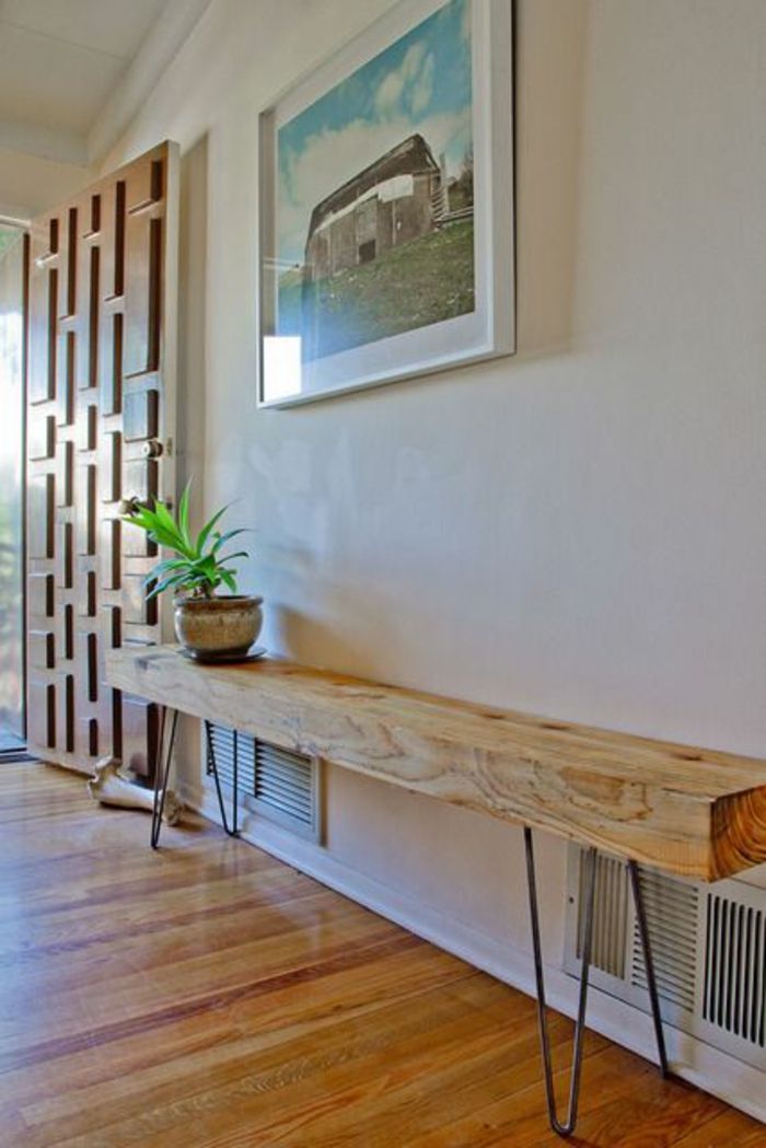 Wooden bench modern rustic hall furniture