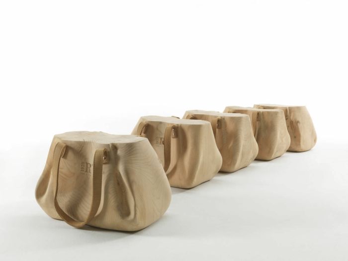 Ottoman in the shape of a woman's bag-unusual shape designer furniture modern stool seating furniture original design