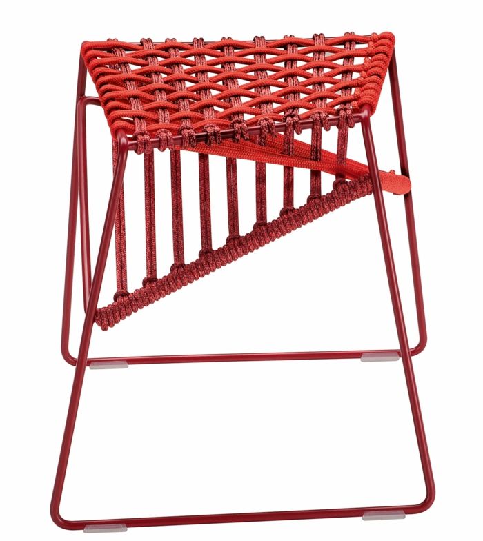 Stool with an exciting look in red interior Designer furniture, innovative, interesting, unusual look stool