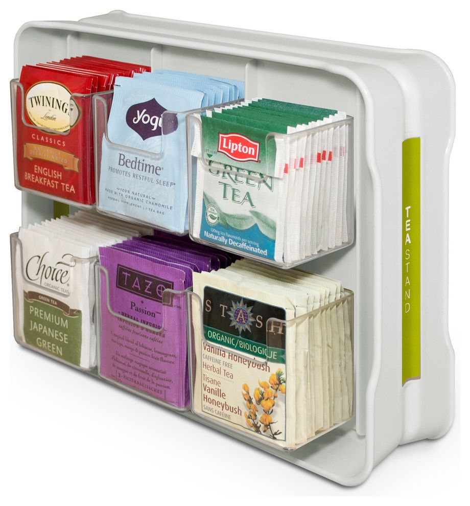 Tea bar with compartments for organization tea organization kitchen storage