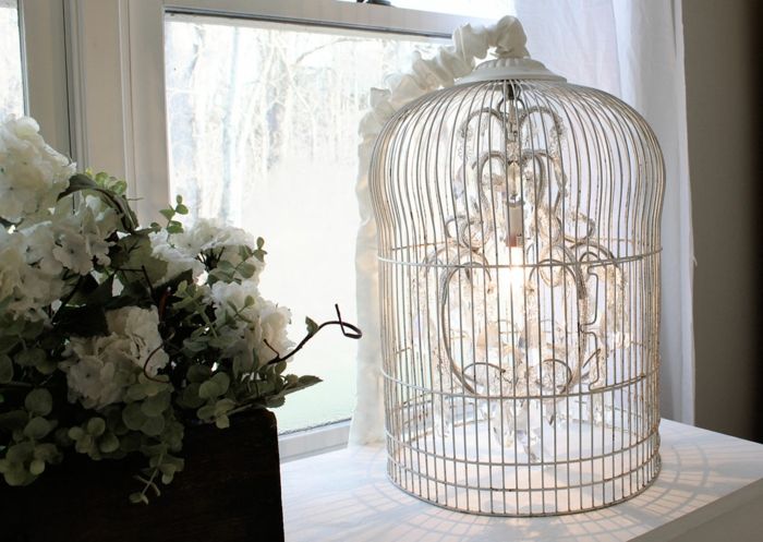 Fantastic chandelier in the birdcage-stylish solution for the interior in shabby chic lighting chandelier romantic birdcage accent modern decor