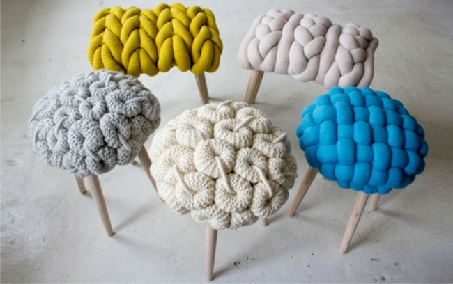 Trend colors, knit optics, stool furnishing trends