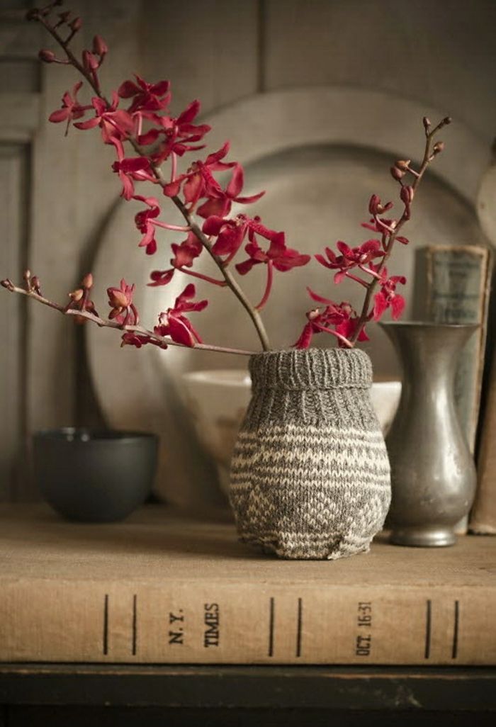 Vase umhäkeln-Moderne Ideen für Vasen DIY