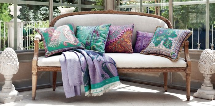 Different patterns and colors sofa cushions