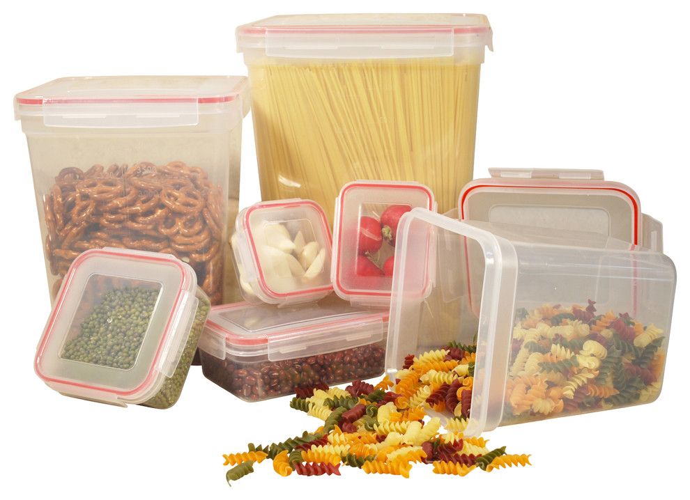 Vorratsdosen aus Kunststoff mit Deckel-Vorratsbehälter Kunststoff Produkte Lebensmittel Organisation Küche Speisekammer