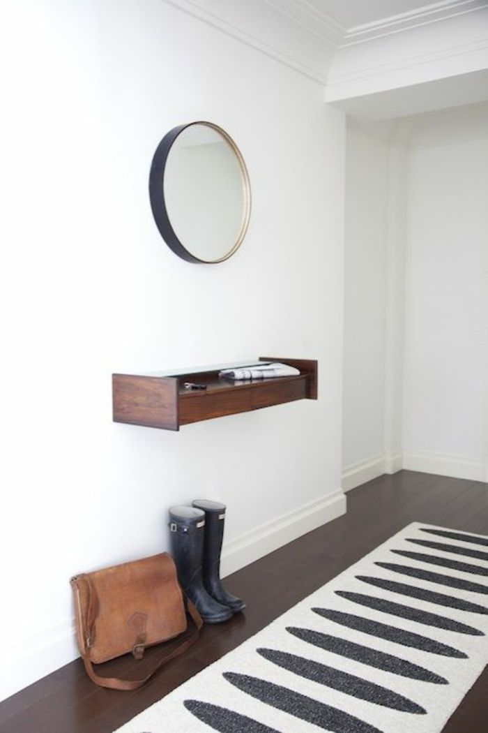 Wall shelf mirror round modern hall furniture