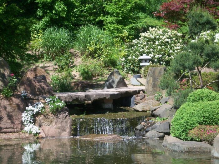 Wasser gehört unerlässlich zum japanischen Garten-Gartengestaltung