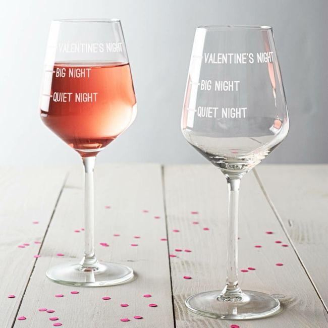 Wine glasses for Valentine's Night-Valentine's Day gift ideas