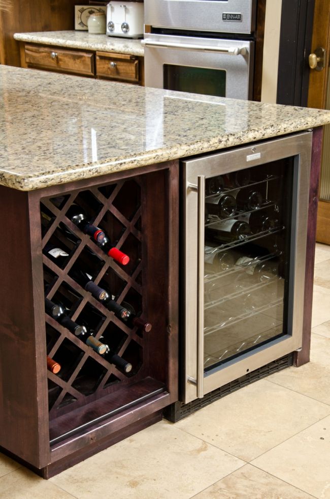 Wine storage in the kitchen wine rack wood design modern idea