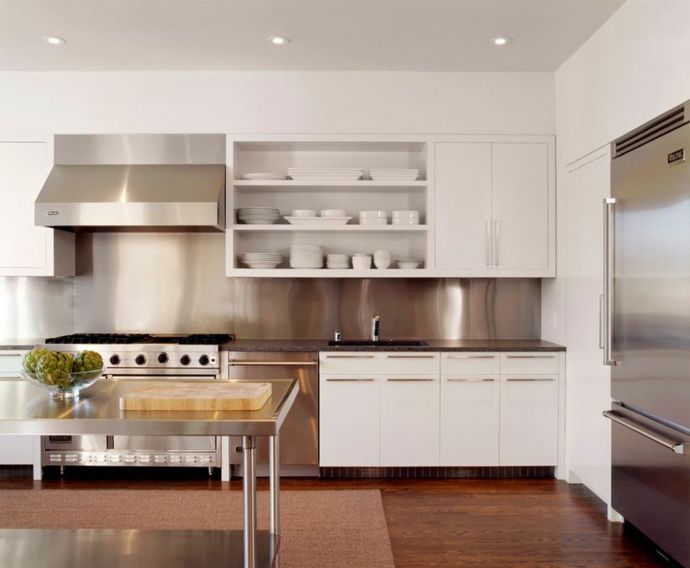 White cabinets and stainless steel ideas-kitchens open shelves