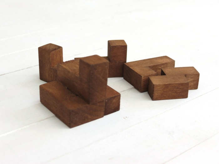 Cube puzzle wood