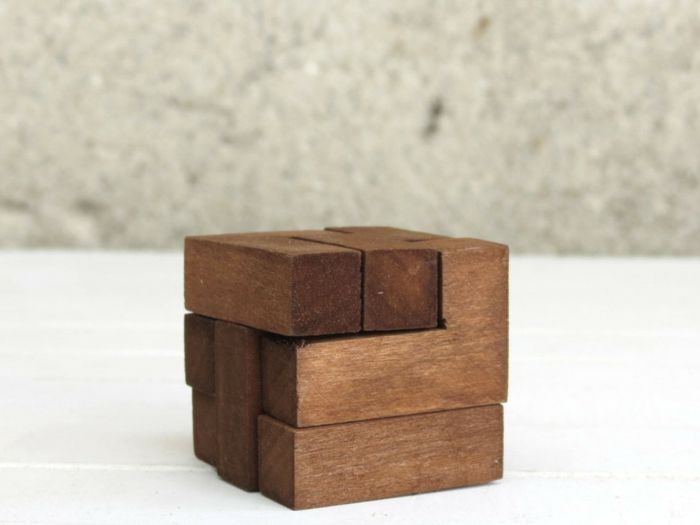 Cube puzzle from wooden games
