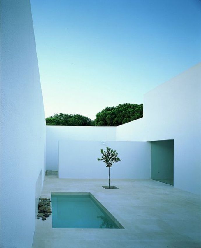 Zeitgenössischer minimalistischer Innenhof-Landschaft im minimalistischen Stil