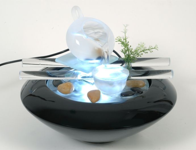 Indoor fountain made of clear glass ideas with indoor fountain