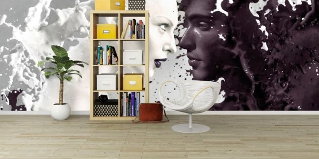 modern black and white wall design as wallpaper-modern-deco-wall-wallpaper