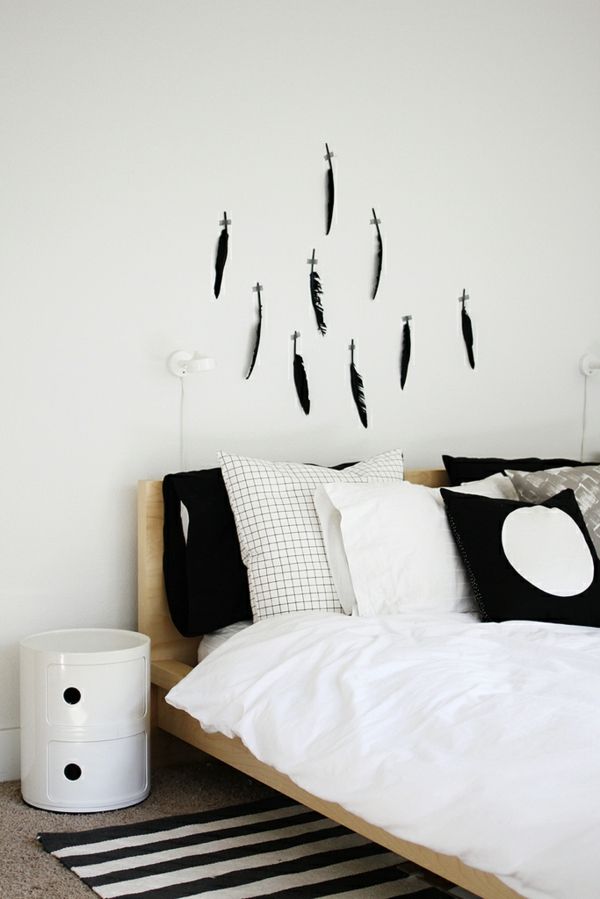 schlichte und trotzdem wunderschöne Wandschablone für das Schlafzimmer-idee schablone