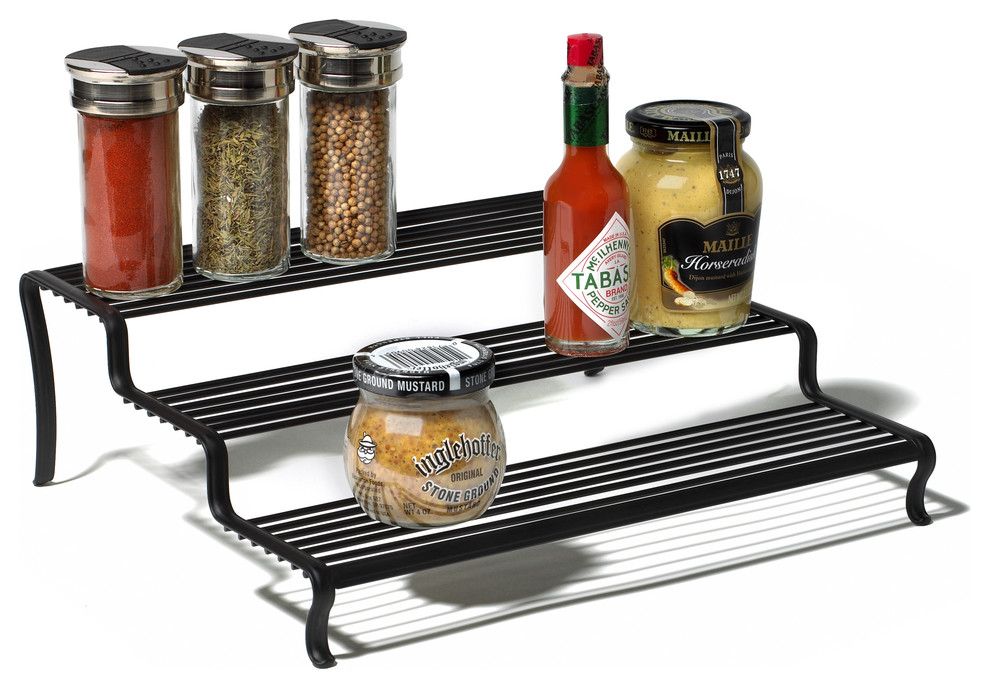 of spices and sauces-stair-like storage organization kitchen accessories storage