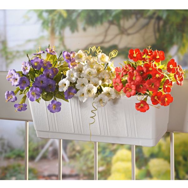 Balcony box with petunias