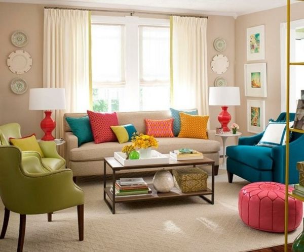 Colorful furniture for the living room
