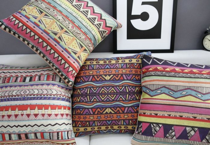 Decorative pillow ethnic pattern exotic boho