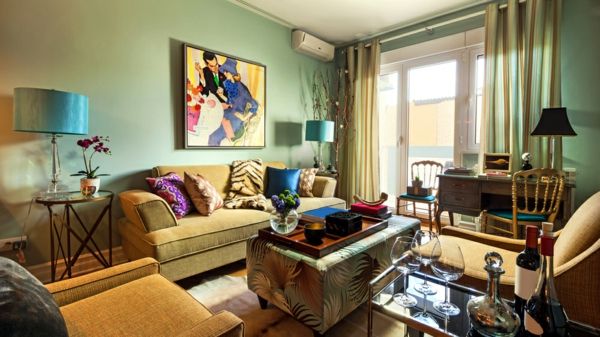 The room can appear cluttered - living room boho chic eclectic